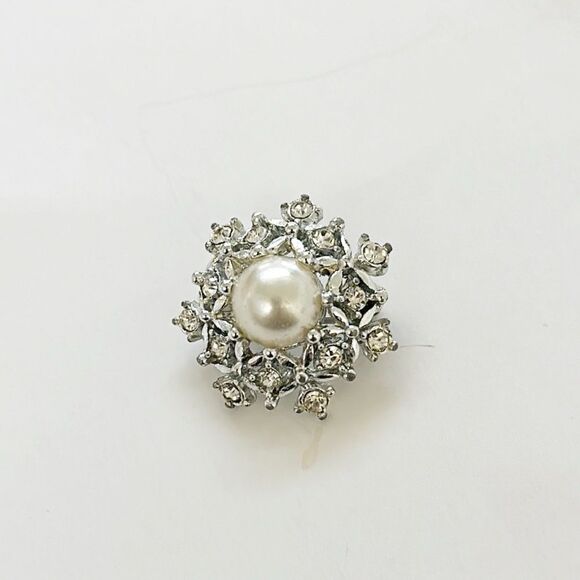 Vintage 60s Sarah Coventry Ultima Snowflake Pearl Crystal Pin - Picture 4 of 7